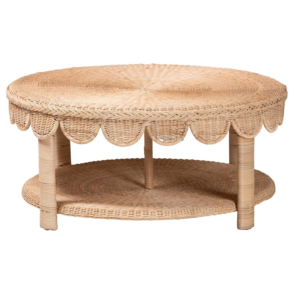 bali & pari - Latoya Coffee Table in Natural Brown - WS182-Natural Rattan-Coffee Table view 2