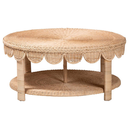 bali & pari - Latoya Coffee Table in Natural Brown - WS182-Natural Rattan-Coffee Table view 2