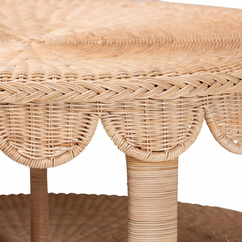 bali & pari - Latoya Coffee Table in Natural Brown - WS182-Natural Rattan-Coffee Table view 3