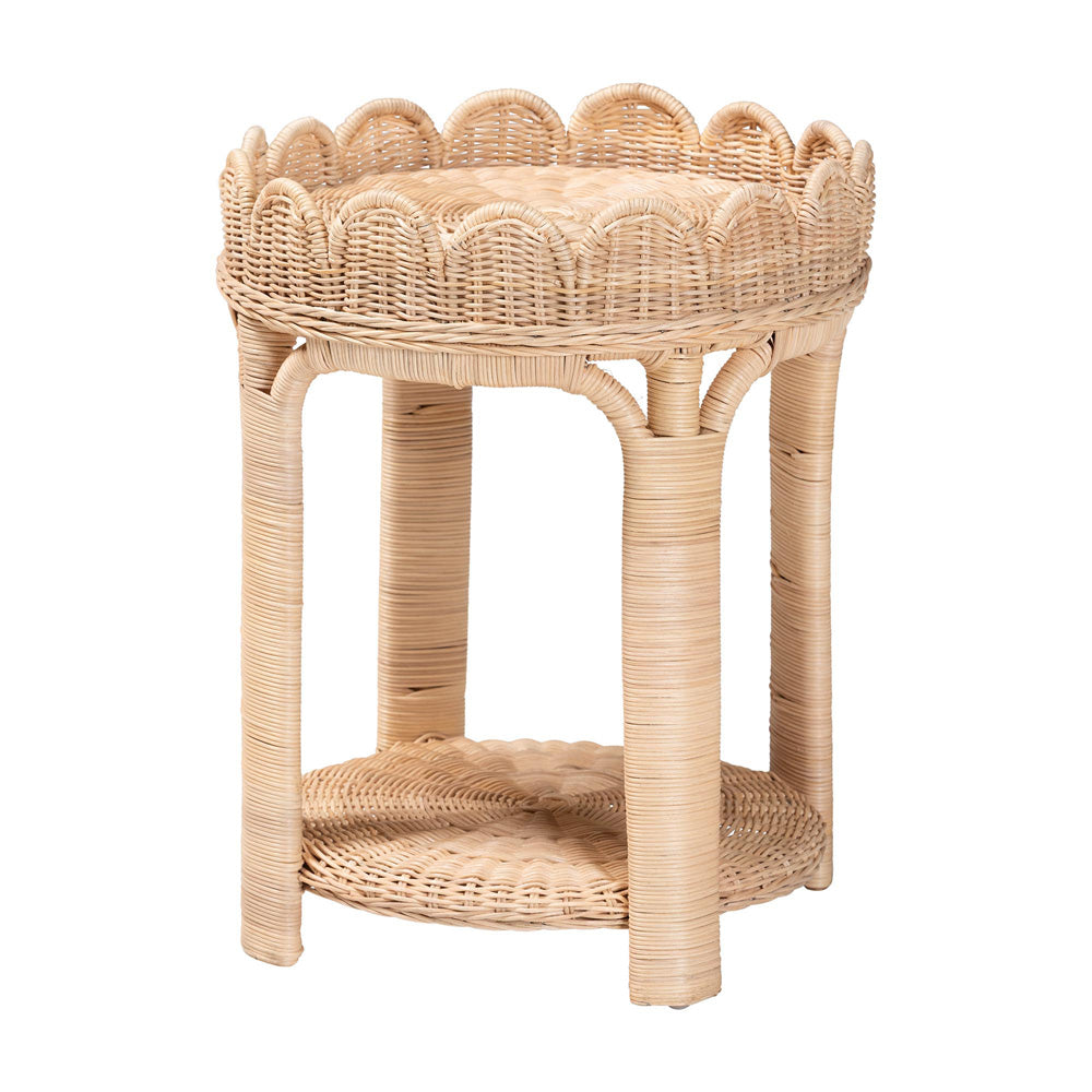 bali & pari  - Latoya End Table in Natural Brown - WS156/Smaller-Natural Rattan-ET view 1