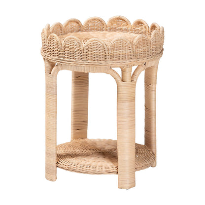 bali & pari  - Latoya End Table in Natural Brown - WS156/Smaller-Natural Rattan-ET view 1