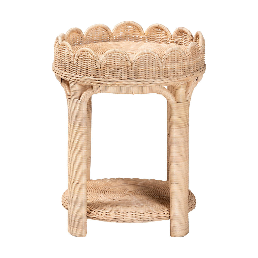bali & pari  - Latoya End Table in Natural Brown - WS156/Smaller-Natural Rattan-ET view 2
