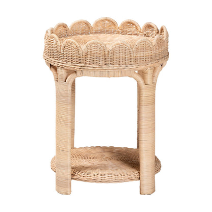 bali & pari  - Latoya End Table in Natural Brown - WS156/Smaller-Natural Rattan-ET view 2