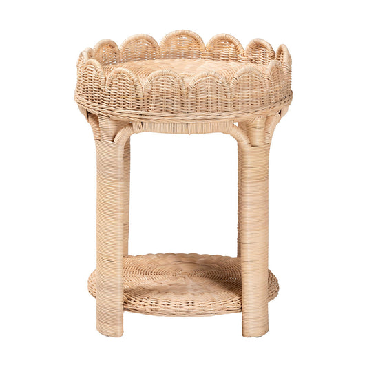 bali & pari  - Latoya End Table in Natural Brown - WS156/Smaller-Natural Rattan-ET view 2