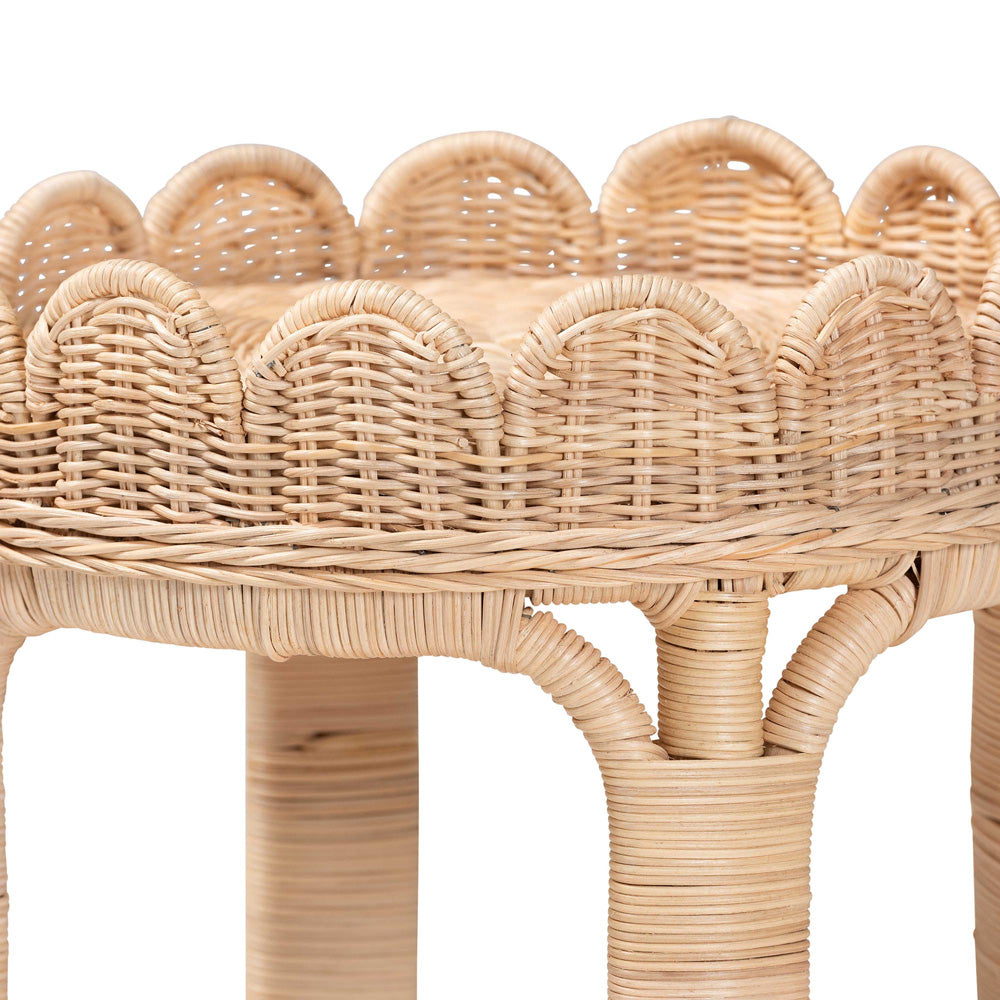 bali & pari  - Latoya End Table in Natural Brown - WS156/Smaller-Natural Rattan-ET view 3