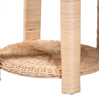 bali & pari  - Latoya End Table in Natural Brown - WS156/Smaller-Natural Rattan-ET view 4