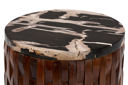 bali & pari - Lavanya End Table - J2820S-PW-16PCDT-Blk/Cream/Antique Wood-ET view 2