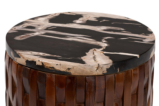 bali & pari - Lavanya End Table - J2820S-PW-16PCDT-Blk/Cream/Antique Wood-ET view 2