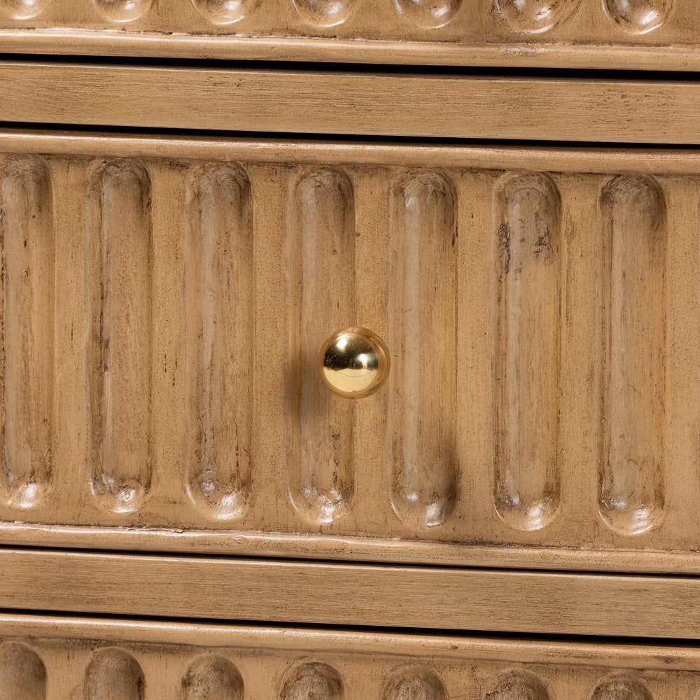 bali & pari - Lavi Chest in Antique Beige - Lavi-Antq Beige-Wooden-3DRW-Chest view 6