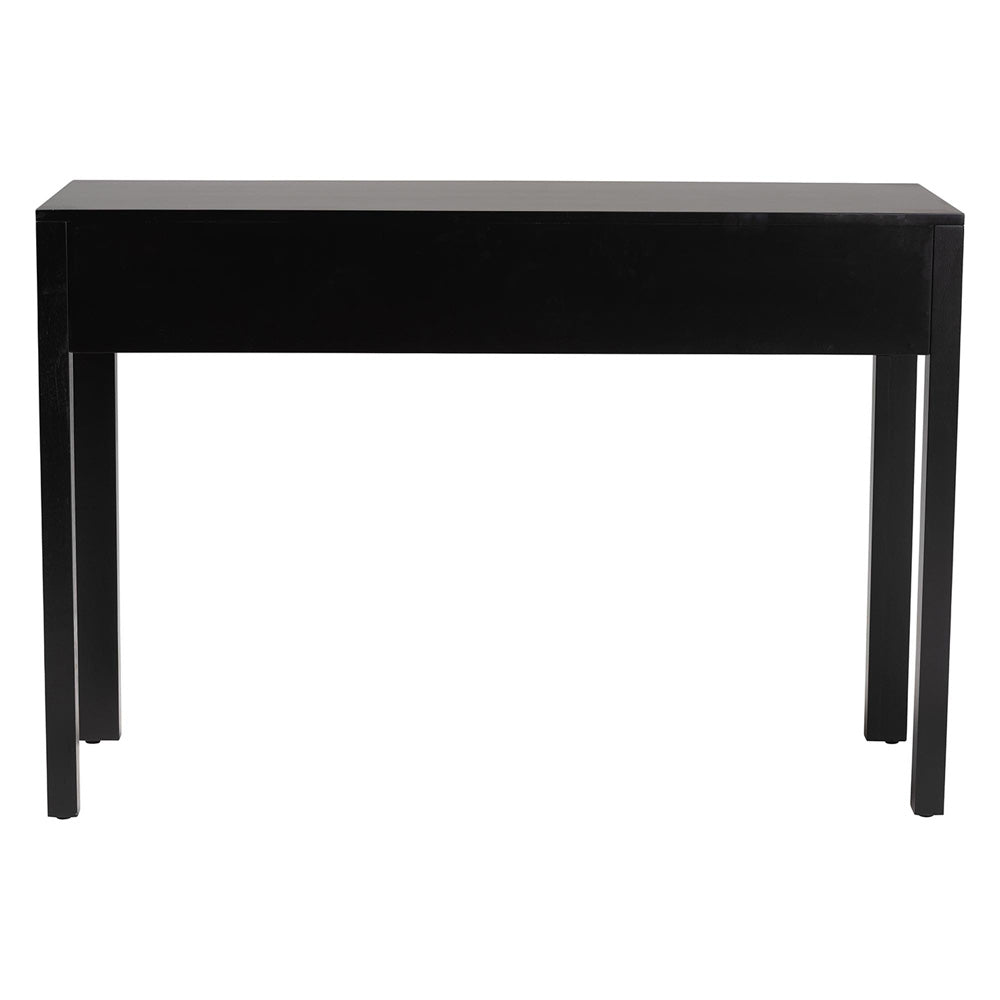 bali & pari - Leah Console Table in Black - Leah-Black-Wooden-3DRW-Console Table view 5