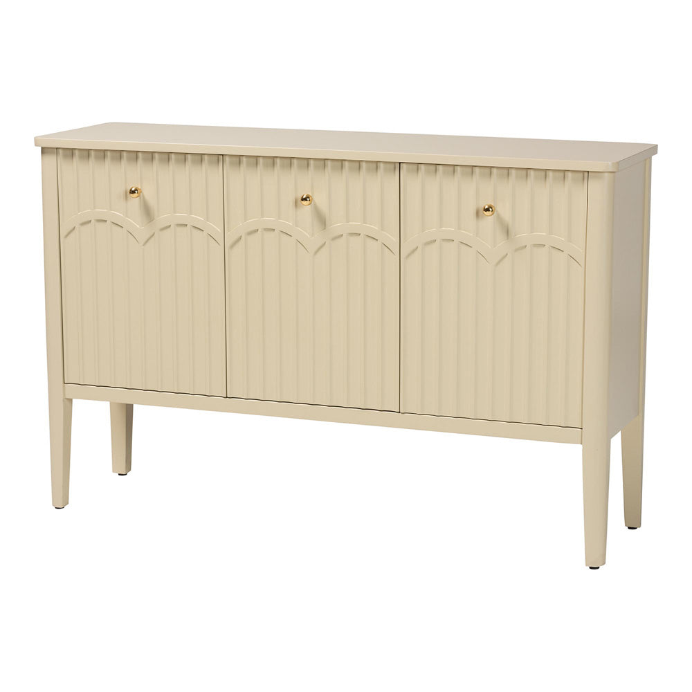 bali & pari - Leeba Sideboard in Beige - Leeba-Beige-Wooden-3DR-Sideboard view 1