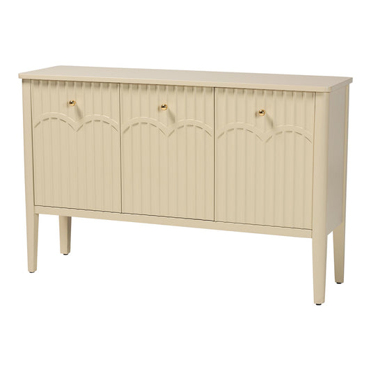 bali & pari - Leeba Sideboard in Beige - Leeba-Beige-Wooden-3DR-Sideboard view 1