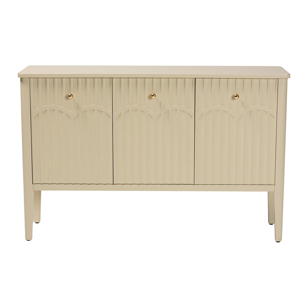 bali & pari - Leeba Sideboard in Beige - Leeba-Beige-Wooden-3DR-Sideboard view 3