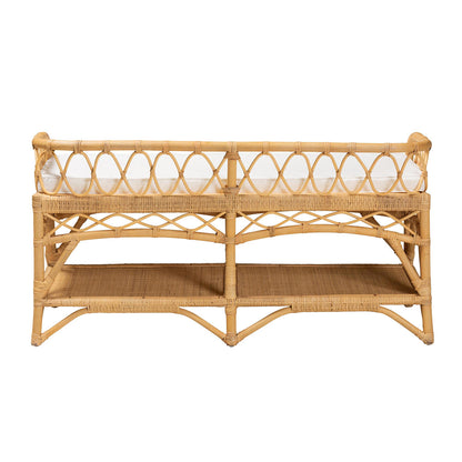 bali & pari - Leryn Bench in White/Natural Brown - WS20-Rattan-Bench view 4
