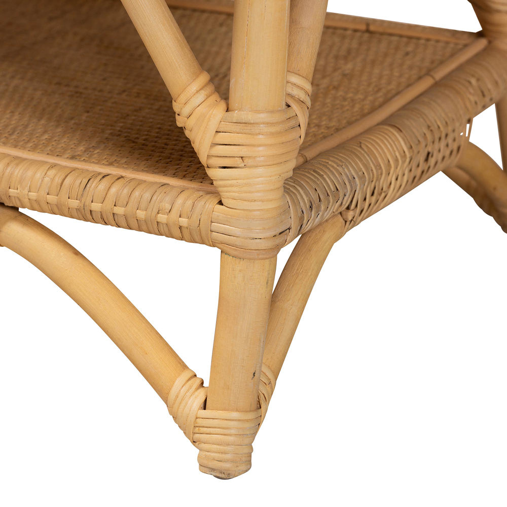 bali & pari - Leryn Bench in White/Natural Brown - WS20-Rattan-Bench view 6