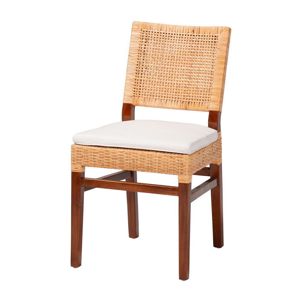 bali & pari - Lesia Dining Chair in Light Honey/Walnut Brown - Lesia-MDN-Mahogany-Cushion-DC view 1