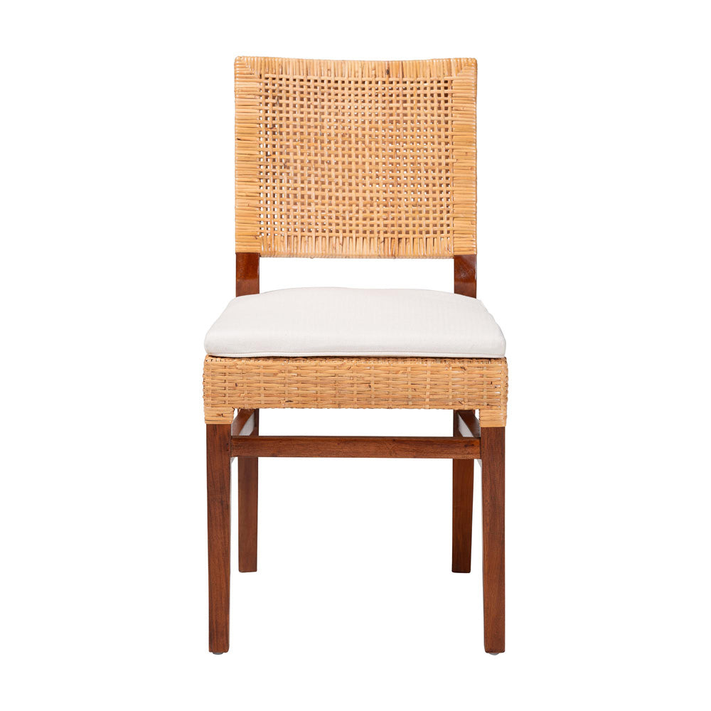 bali & pari - Lesia Dining Chair in Light Honey/Walnut Brown - Lesia-MDN-Mahogany-Cushion-DC view 2