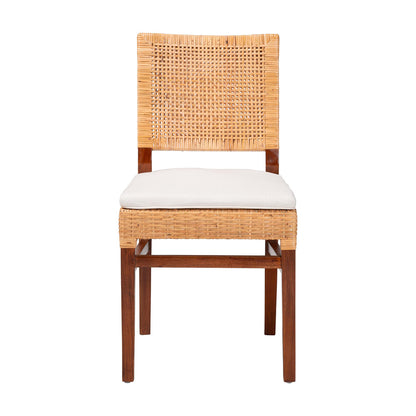 bali & pari - Lesia Dining Chair in Light Honey/Walnut Brown - Lesia-MDN-Mahogany-Cushion-DC view 2