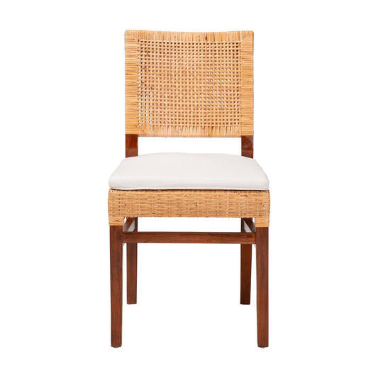 bali & pari - Lesia Dining Chair in Light Honey/Walnut Brown - Lesia-MDN-Mahogany-Cushion-DC view 2