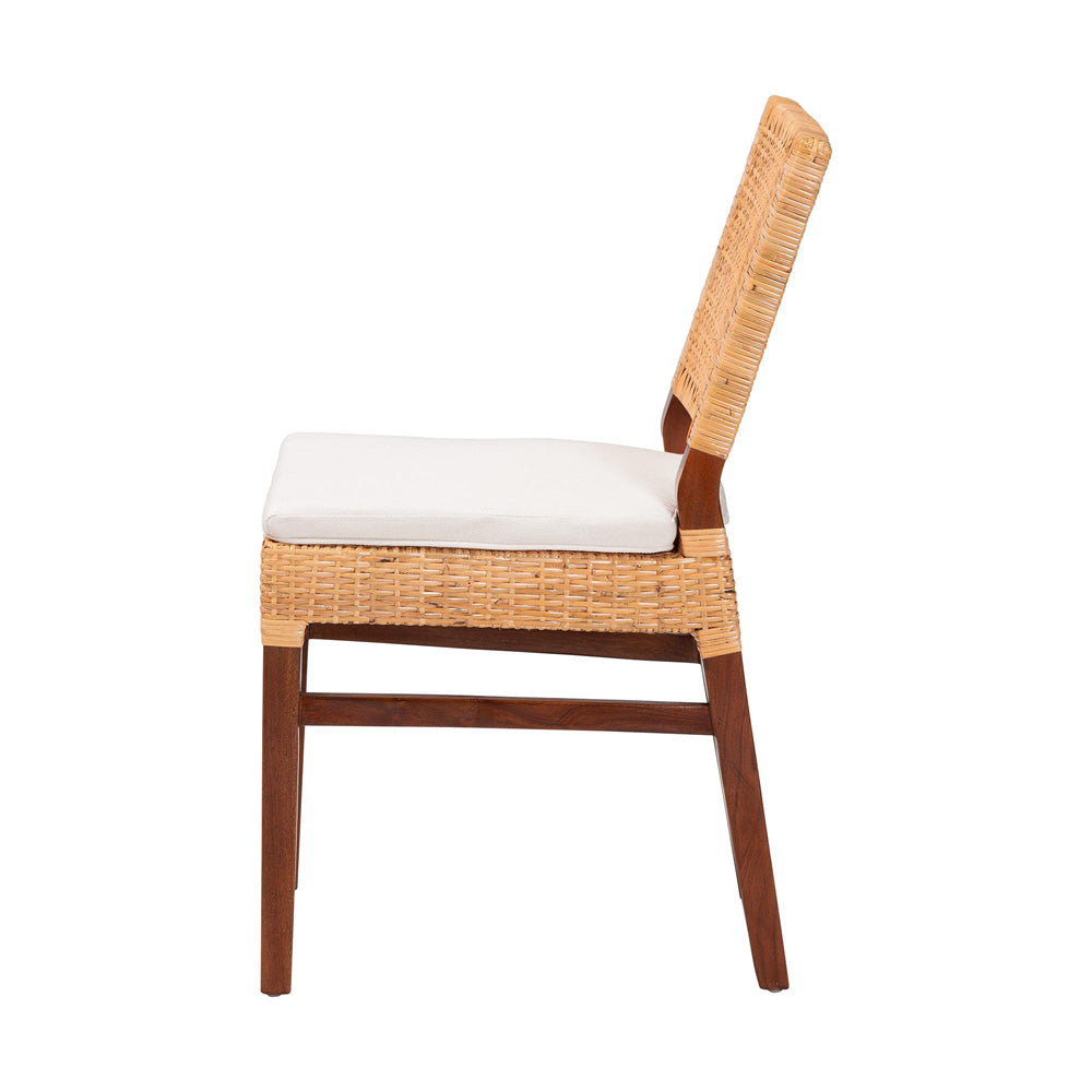 bali & pari - Lesia Dining Chair in Light Honey/Walnut Brown - Lesia-MDN-Mahogany-Cushion-DC view 3