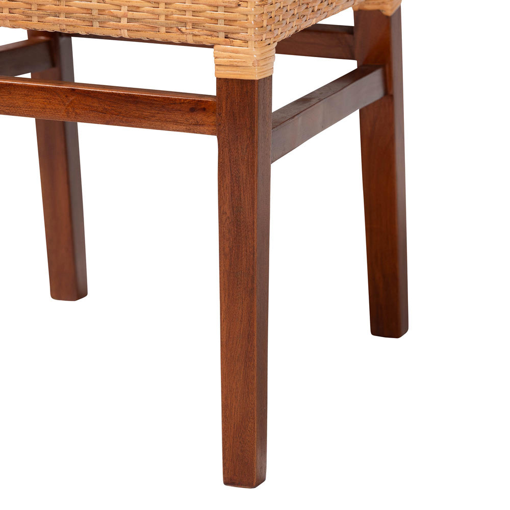 bali & pari - Lesia Dining Chair in Light Honey/Walnut Brown - Lesia-MDN-Mahogany-Cushion-DC view 6
