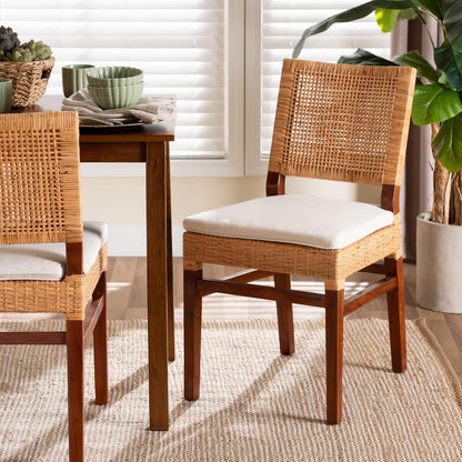 bali & pari - Lesia Dining Chair in Light Honey/Walnut Brown - Lesia-MDN-Mahogany-Cushion-DC view 8