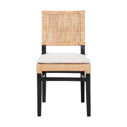 bali & pari - LesiaDining Chair in Natural Rattan/Espresso Brown - Lesia-MDN-Dark Brown-Cushion-DC view 2