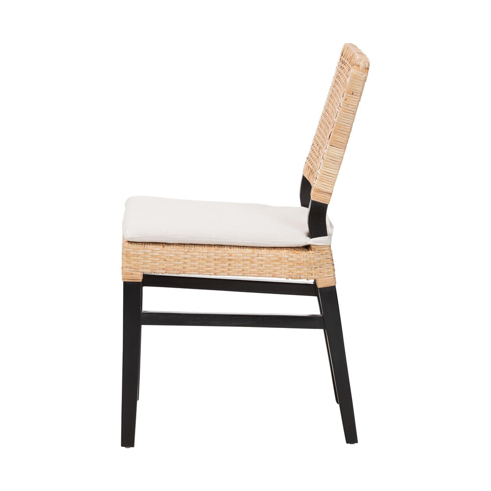 bali & pari - LesiaDining Chair in Natural Rattan/Espresso Brown - Lesia-MDN-Dark Brown-Cushion-DC view 3