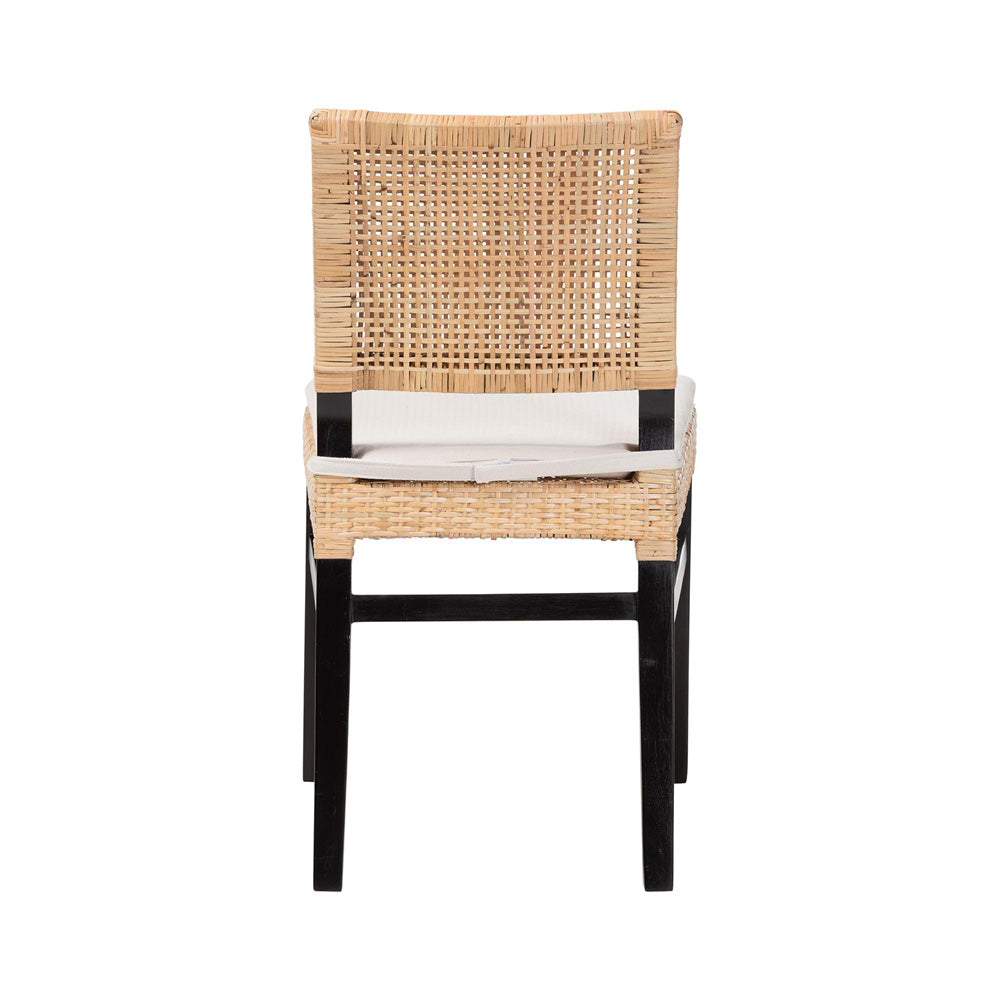 bali & pari - LesiaDining Chair in Natural Rattan/Espresso Brown - Lesia-MDN-Dark Brown-Cushion-DC view 4