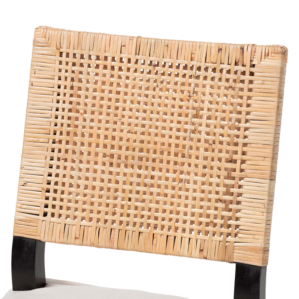 bali & pari - LesiaDining Chair in Natural Rattan/Espresso Brown - Lesia-MDN-Dark Brown-Cushion-DC view 5