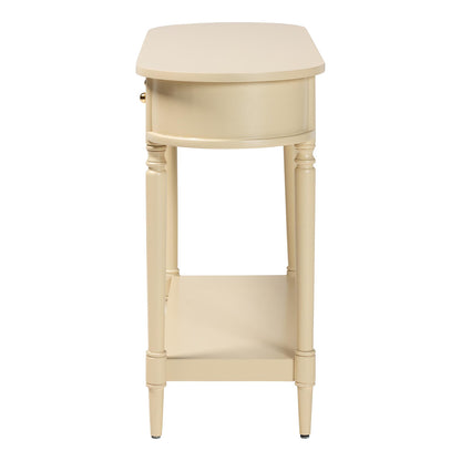 bali & pari - Liba Console Table in Biscotti Beige - Liba-Beige-Wooden-3DRW-Console Table view 4