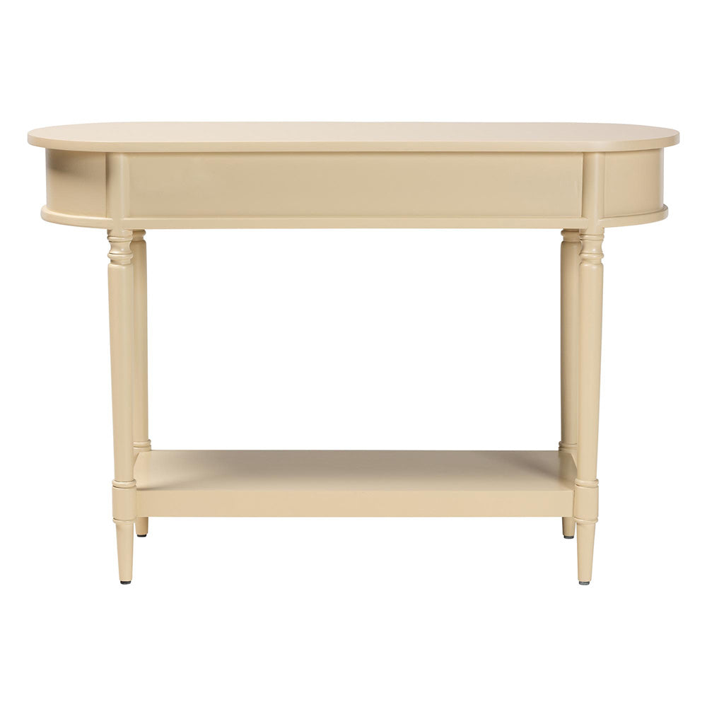 bali & pari - Liba Console Table in Biscotti Beige - Liba-Beige-Wooden-3DRW-Console Table view 5