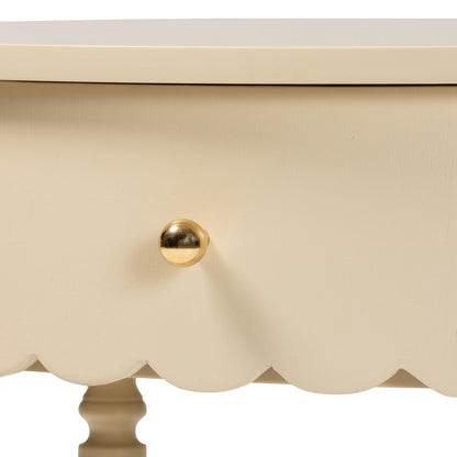 bali & pari - Liba End Table in Biscotti Beige - Liba-Round-Beige-Wooden-1DRW-ET view 6