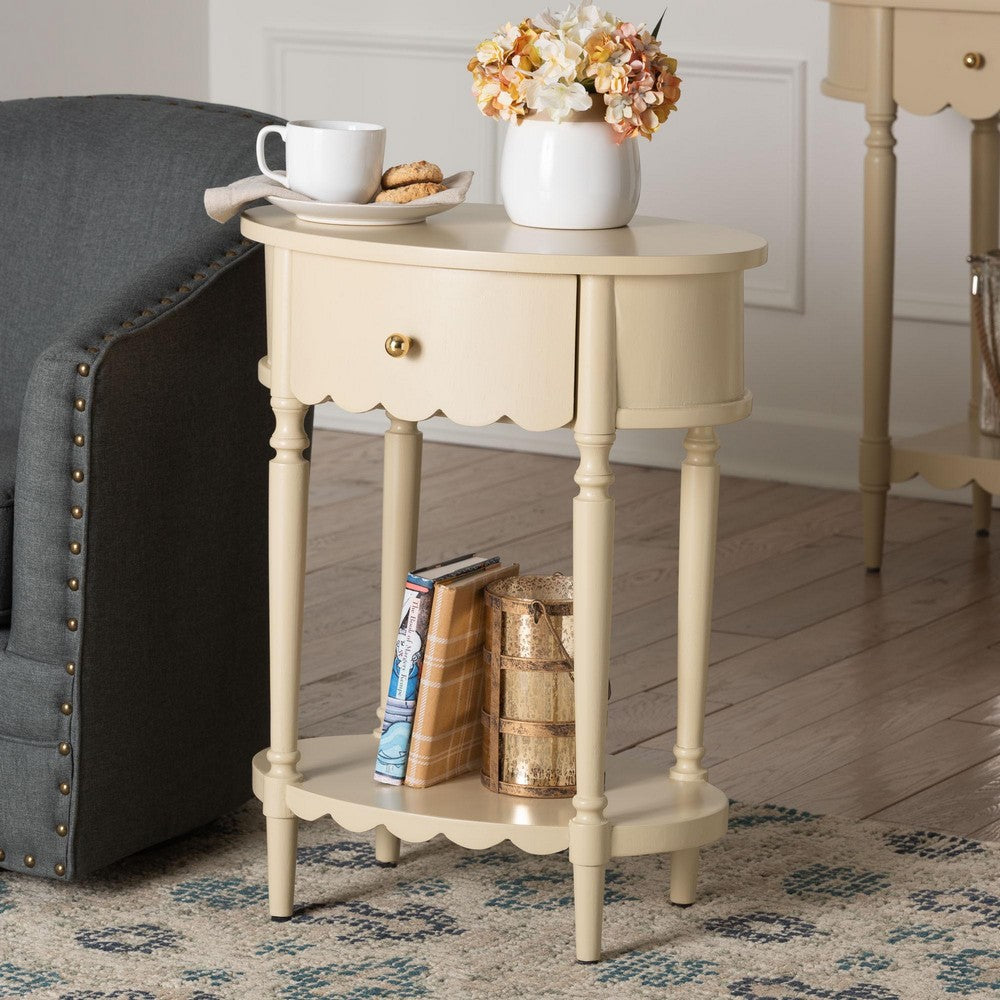bali & pari - Liba End Table in Biscotti Beige - Liba-Round-Beige-Wooden-1DRW-ET view 9