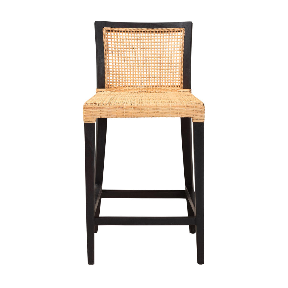 bali & pari - Lingga Counter Stool in Dark Brown/Natural Brown - Lingga-Mahogany-CS view 2