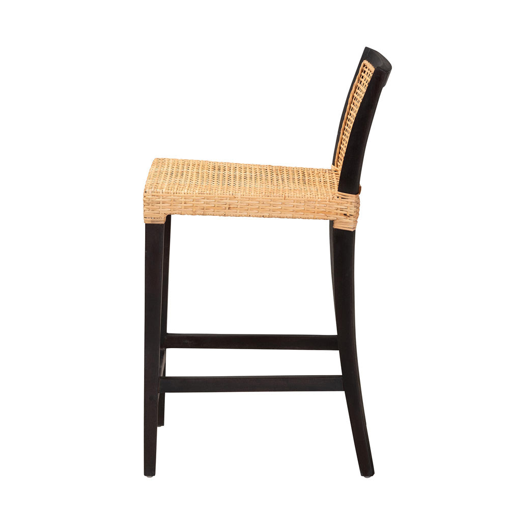 bali & pari - Lingga Counter Stool in Dark Brown/Natural Brown - Lingga-Mahogany-CS view 3