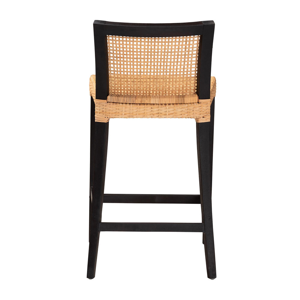 bali & pari - Lingga Counter Stool in Dark Brown/Natural Brown - Lingga-Mahogany-CS view 4