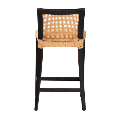 bali & pari - Lingga Counter Stool in Dark Brown/Natural Brown - Lingga-Mahogany-CS view 4