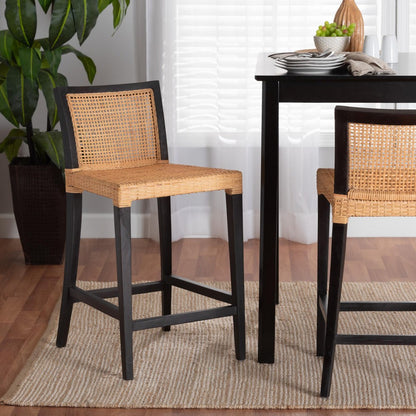 bali & pari - Lingga Counter Stool in Dark Brown/Natural Brown - Lingga-Mahogany-CS view 8
