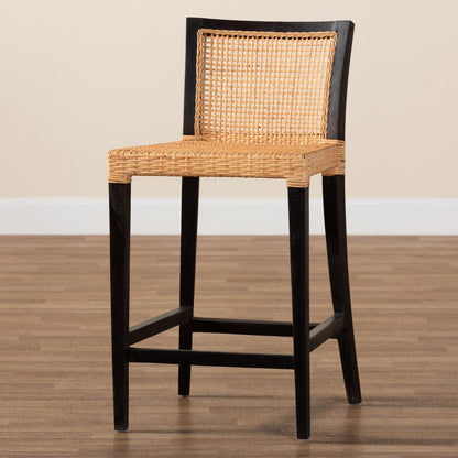 bali & pari - Lingga Counter Stool in Dark Brown/Natural Brown - Lingga-Mahogany-CS view 9