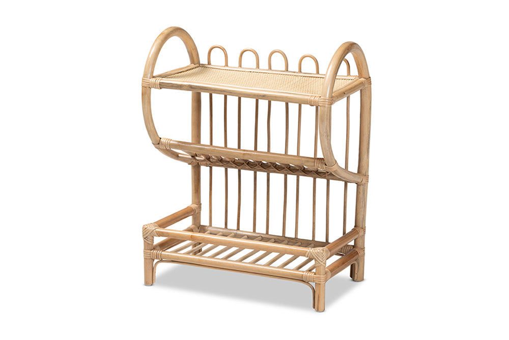 bali & pari - Liora Shelving Unit - RBS009-Rattan-Shelf view 1