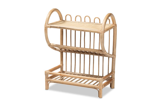 bali & pari - Liora Shelving Unit - RBS009-Rattan-Shelf view 1
