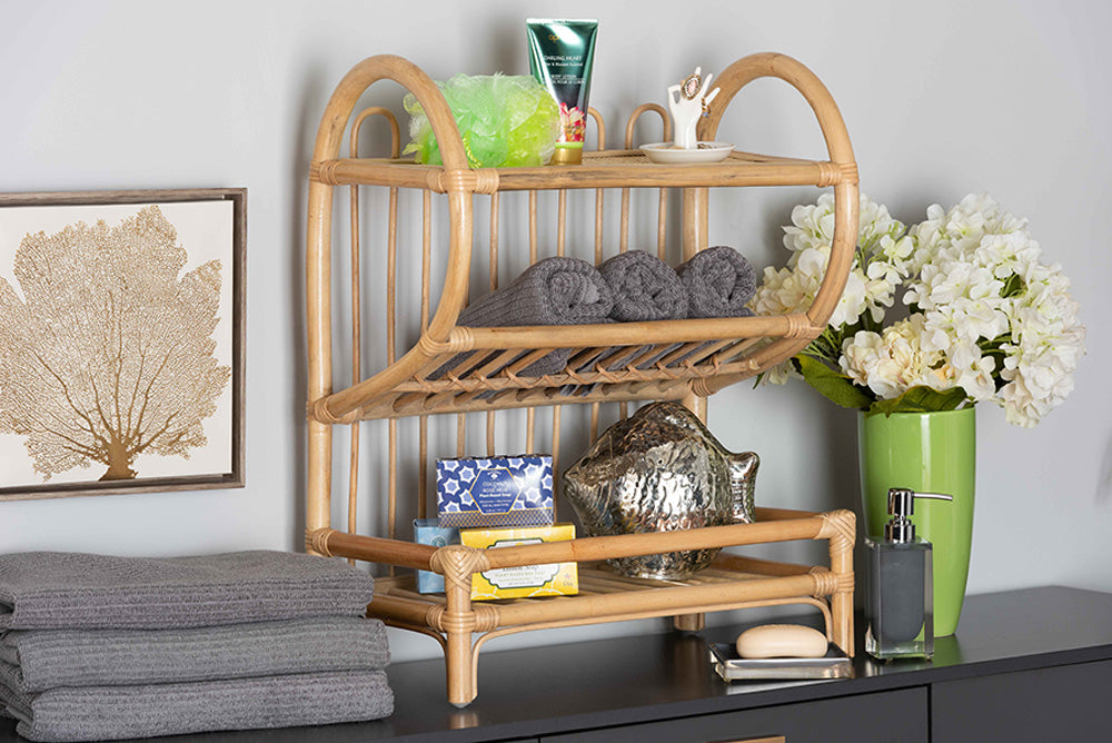 bali & pari - Liora Shelving Unit - RBS009-Rattan-Shelf view 5