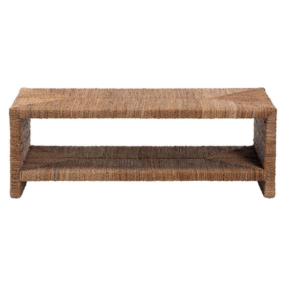 bali & pari - Liza Coffee Table in Natural Brown - LIZZA-Seagrass-Coffee Table view 2