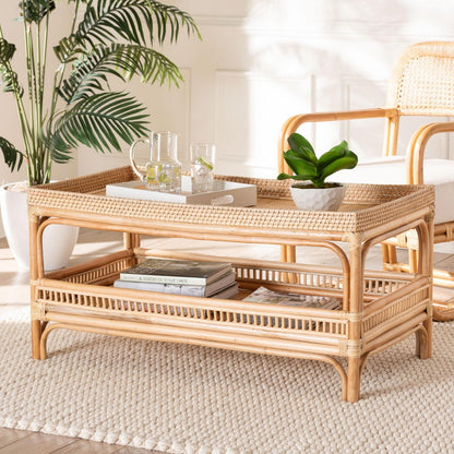 bali & pari - Lombok Coffee Table in Natural - Lombok-Natural Rattan-CT view 7