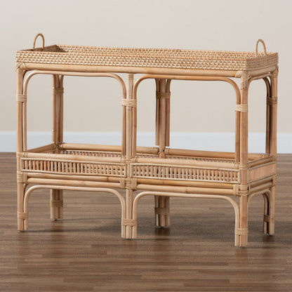 bali & pari - Lombok Console Table in Natural Brown - Lombok-Rattan-Console Table view 8