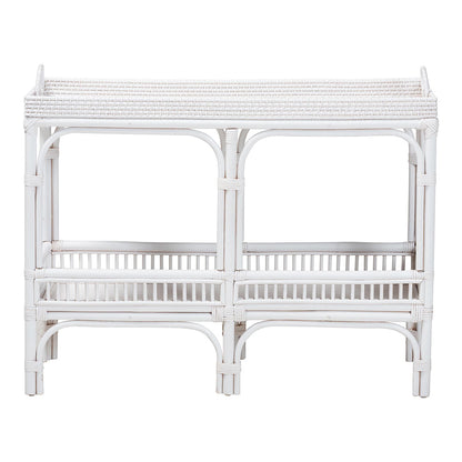 bali & pari - LombokConsole Table in White - Lombok-Rattan-White-Console Table view 2