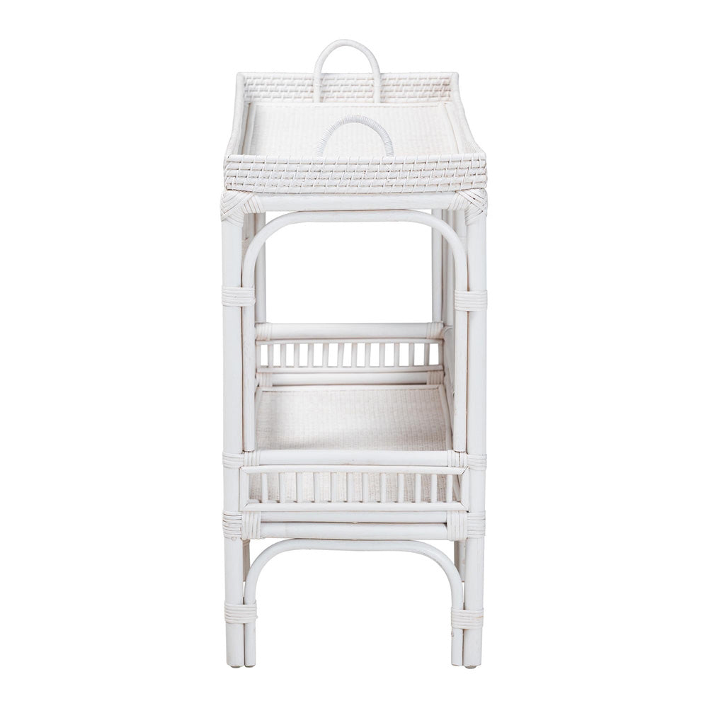 bali & pari - LombokConsole Table in White - Lombok-Rattan-White-Console Table view 3