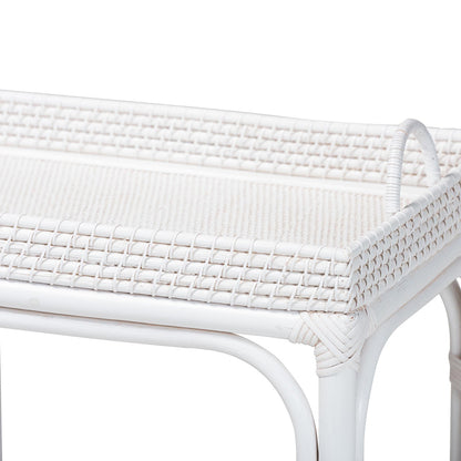 bali & pari - LombokConsole Table in White - Lombok-Rattan-White-Console Table view 4