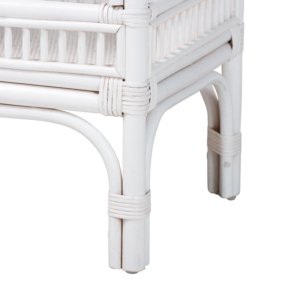 bali & pari - LombokConsole Table in White - Lombok-Rattan-White-Console Table view 5